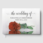 Elegant Long Stemmed Rust Oranje Roos Wedding Gastenboek (Voorkant)