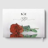 Elegant Long Stemmed Rust Oranje Roos Wedding Gastenboek (Achterkant)