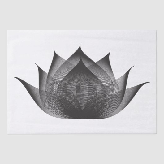 Elegant Lotus Black en White Floral Moiré Minimal Tissuepapier (Voorkant)