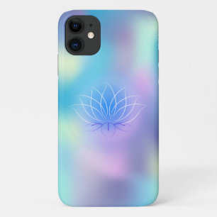 Elegant Lotus Blue Holographic iPhone 11 Hoesje