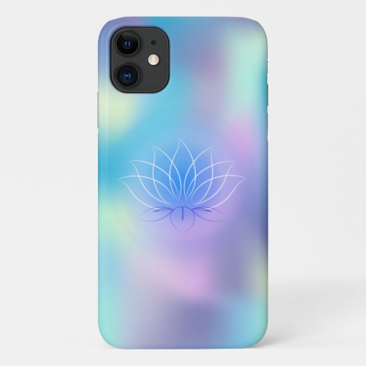 Elegant Lotus Blue Holographic Case-Mate iPhone Case (Achterkant)