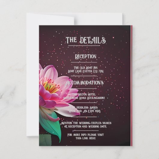 Élégant Lotus Faire-part de mariage | Cosmique flo (Devant)