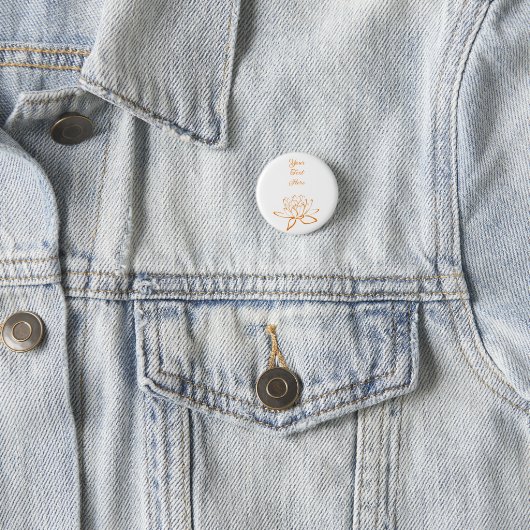 Elegant Lotus Flower Custom Ronde Button 3,2 Cm (In situ)