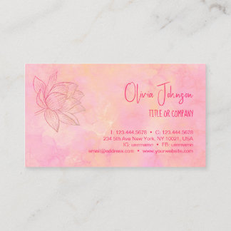 Elegant Lotus Flower Illustratie lichtroze Visitekaartje