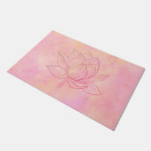 Elegant Lotus Flower Illustration Light Pink Art Deurmat (Schuin)