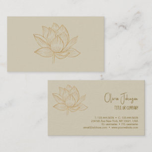 Elegant Lotus Flower Illustration Yoga Visitekaartje