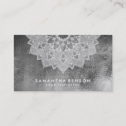 Élégant Lotus Flower Logo Yoga Carte de visite (Devant)