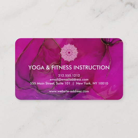 Élégant Lotus Flower Logo Yoga Carte de visite (Dos)