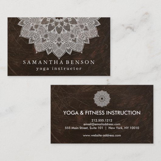 Élégant Lotus Flower Logo Yoga Carte de visite (Devant / Derrière)