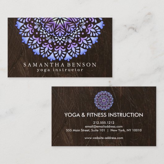 Élégant Lotus Flower Logo Yoga Carte de visite (Devant / Derrière)