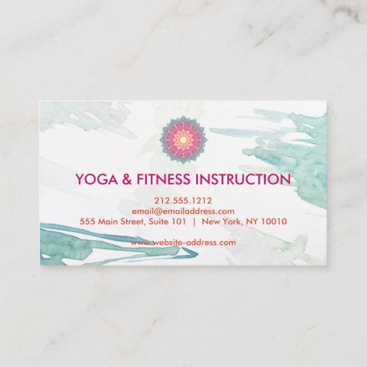 Élégant Lotus Flower Logo Yoga Carte de visite (Dos)