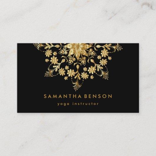 Élégant Lotus Flower Logo Yoga Carte de visite (Devant)