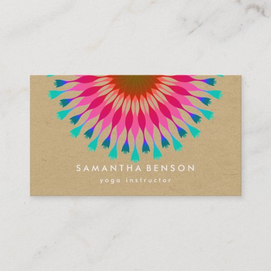 Élégant Lotus Flower Logo Yoga Carte de visite (Devant)
