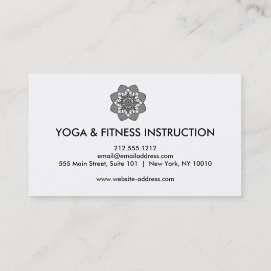 Élégant Lotus Flower Logo Yoga Carte de visite (Dos)