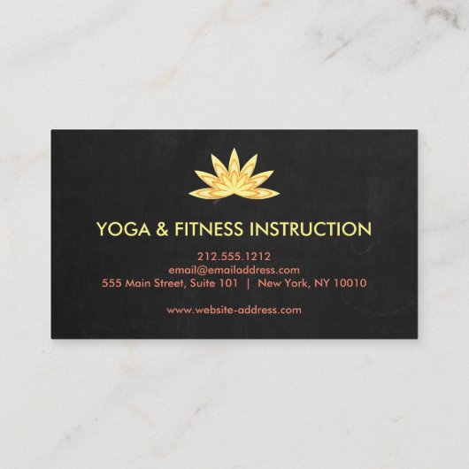 Élégant Lotus Flower Logo Yoga Carte de visite (Dos)