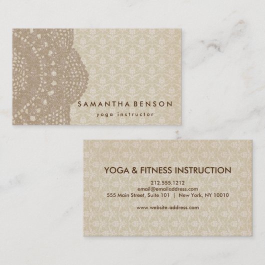 Élégant Lotus Flower Logo Yoga Carte de visite (Devant / Derrière)