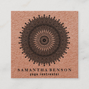 Elegant Lotus Flower Logo Yoga Vierkante Visitekaartje