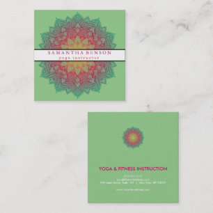 Elegant Lotus Flower Logo Yoga Vierkante Visitekaartje