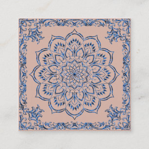 Elegant Lotus Flower Logo Yoga Vierkante Visitekaartje