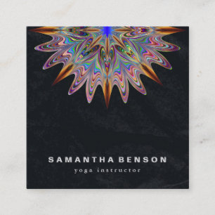 Elegant Lotus Flower Logo Yoga Vierkante Visitekaartje