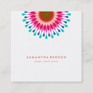 Elegant Lotus Flower Logo Yoga Vierkante Visitekaartje