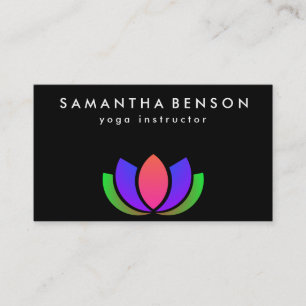 Elegant Lotus Flower Logo Yoga Visitekaartje