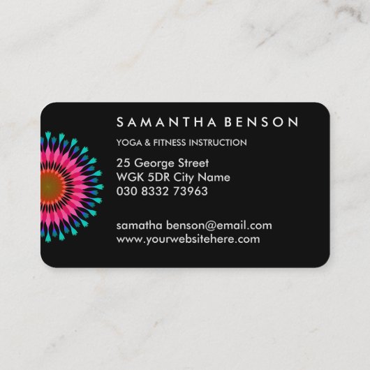 Elegant Lotus Flower Logo Yoga Visitekaartje (Achterkant)