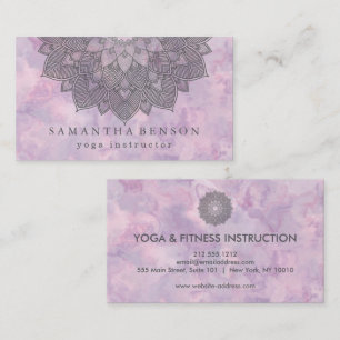 Elegant Lotus Flower Logo Yoga Visitekaartje
