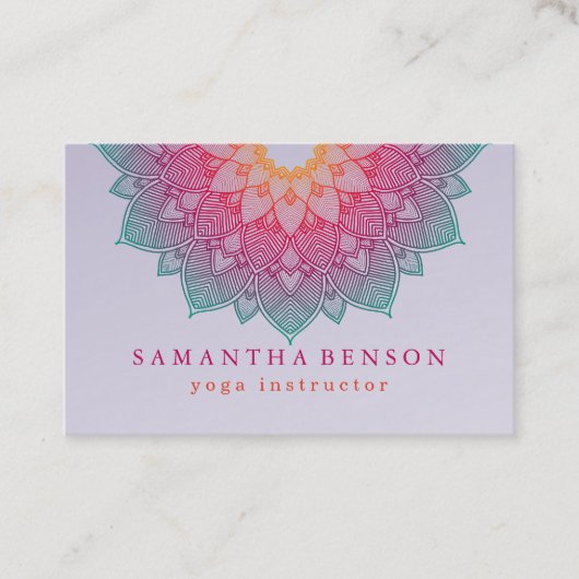 Elegant Lotus Flower Logo Yoga Visitekaartje (Voorkant)