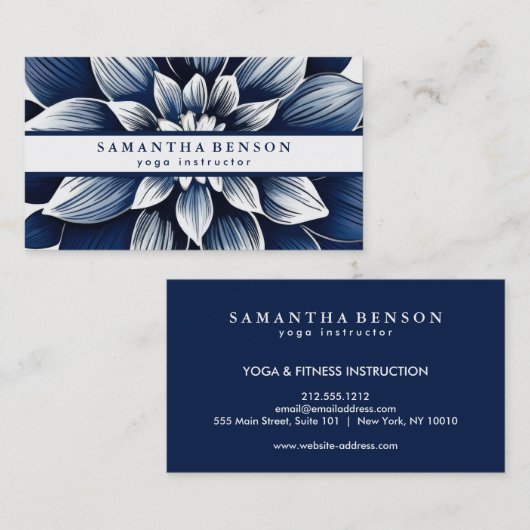 Elegant Lotus Flower Logo Yoga Visitekaartje (Voorkant / Achterkant)
