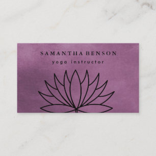Elegant Lotus Flower Logo Yoga Visitekaartje