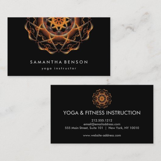 Elegant Lotus Flower Logo Yoga Visitekaartje (Voorkant / Achterkant)