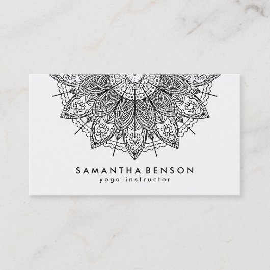 Elegant Lotus Flower Logo Yoga Visitekaartje (Voorkant)