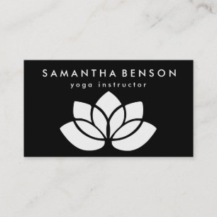 Elegant Lotus Flower Logo Yoga Visitekaartje