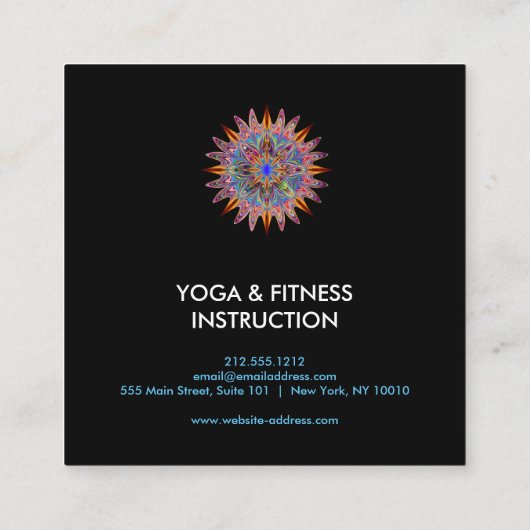 Elegant Lotus Flower Logo Yoga Visitekaartje (Achterkant)