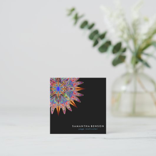 Elegant Lotus Flower Logo Yoga Visitekaartje (Staand voorkant)