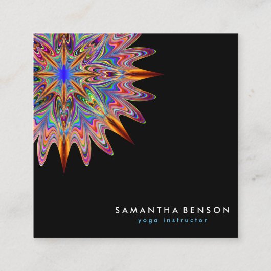 Elegant Lotus Flower Logo Yoga Visitekaartje (Voorkant)