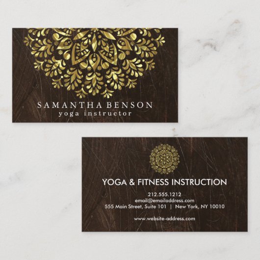 Elegant Lotus Flower Logo Yoga Visitekaartje (Voorkant / Achterkant)