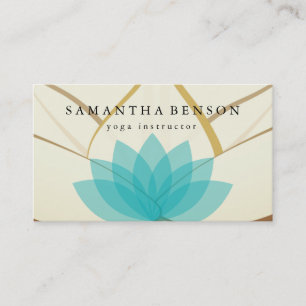 Elegant Lotus Flower Logo Yoga Visitekaartje