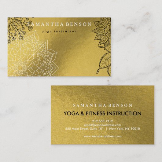 Elegant Lotus Flower Logo Yoga Visitekaartje (Voorkant / Achterkant)