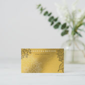 Elegant Lotus Flower Logo Yoga Visitekaartje (Staand voorkant)