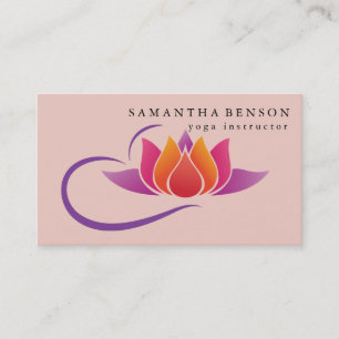 Elegant Lotus Flower Logo Yoga Visitekaartje