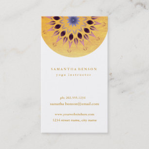 Elegant Lotus Flower Logo Yoga Visitekaartje