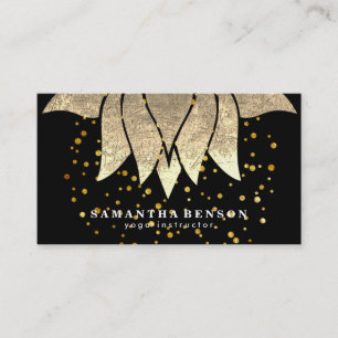 Elegant Lotus Flower Mandala Logo Yoga Instructor Visitekaartje