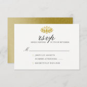 Elégant Lotus Flower Wedding Carte RSVP (Devant / Derrière)