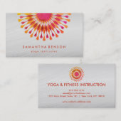 Elegant Lotus Flower White Marble Yoga Instructor Visitekaartje (Voorkant / Achterkant)