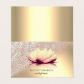 Elegant Lotus Glitter Gold Visitekaartjes (Buitenkant ongevouwen)