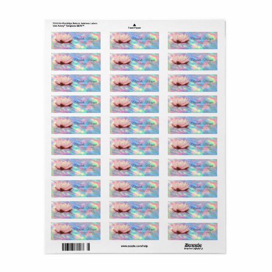 Elegant Lotus Holographic Iridescent Opal Etiket (Full Sheet)