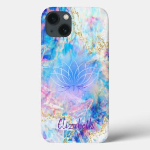 Elegant Lotus Holographic Opal iPhone 13 Hoesje