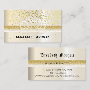 Elégant lotus or fleur yoga, carte de visite